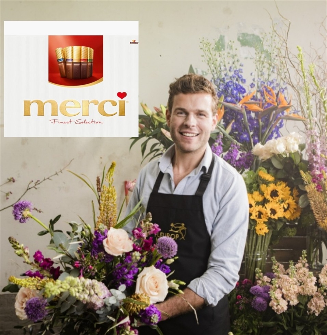 Seizoensboeket + Merci chocolade