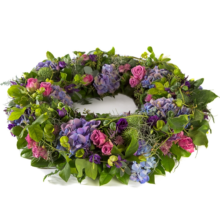 Ajourkrans rose/paars